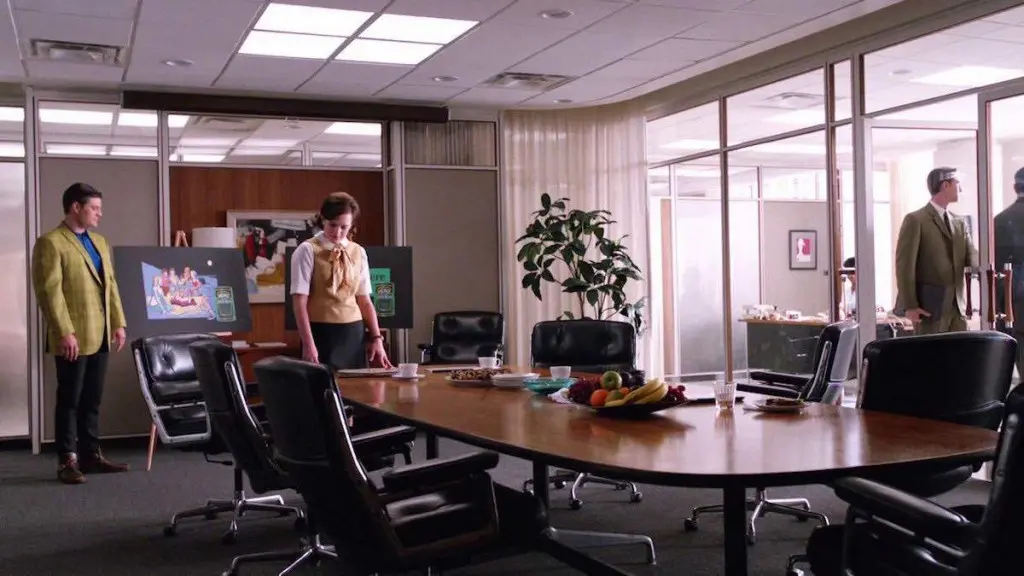 set decorator film furniture mad men Eames Executive chair/Lobby chair in Mad Men meeting room set decorator film furniture