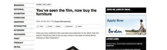 Design Week: Film and Furniture in the press