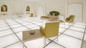 2001 A Space Odyssey bedroom film set recreated at 14th Factory art space