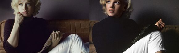 The photo of Marilyn Monroe  on a brown sofa which Armas reenacts for ‘Blonde’