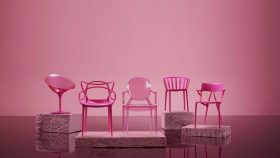 Fashionably furnished: Kartell x Mattel’s limited edition Barbie pink chairs make a statement