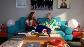 Furniture and decor in The Room Next Door: Almodóvar’s pops of colour add an upbeat feel to a sobering subject